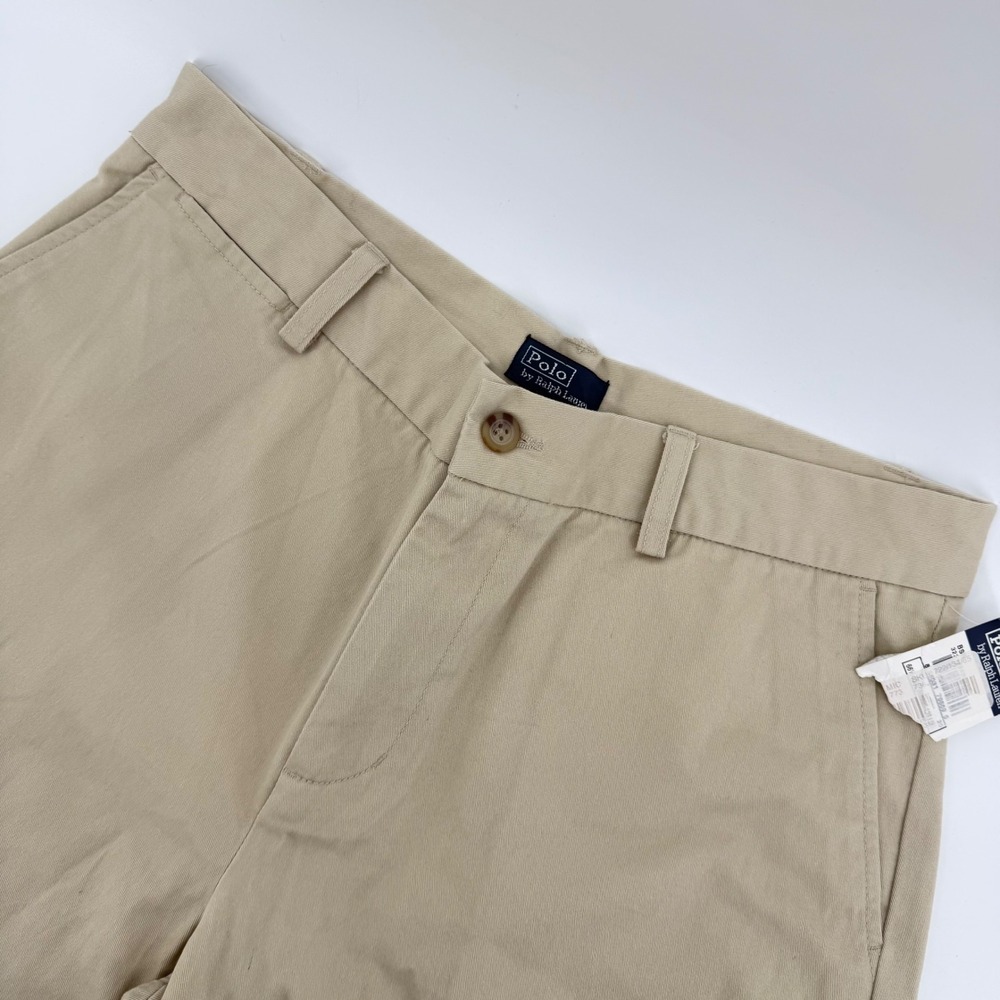 Polo Ralph Lauren Chino Shorts Boys 20 Tan Khaki Classic Cotton Twill New
